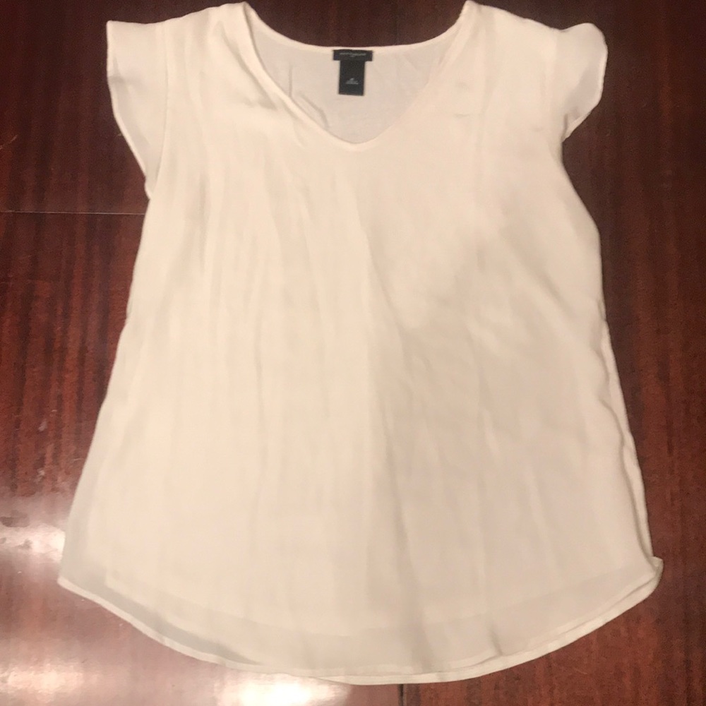 Ann Taylor Cap Steve Ivory Shirt